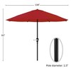 Nature Spring Patio Umbrella, Outdoor Shade with Easy Crank for Table, Deck, Balcony, Porch, Backyard, 9-foot (Red) 884172QXN